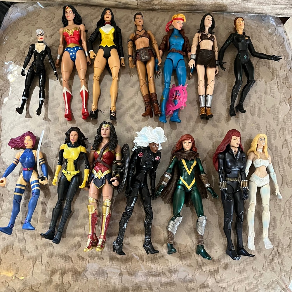 Marvel Legends DC Multiverse Female Action Figure Lot Wonder Woman Storm 14pc